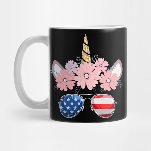 4th of July Patriotic Unicorn American Flag Girls by FabulousDesigns